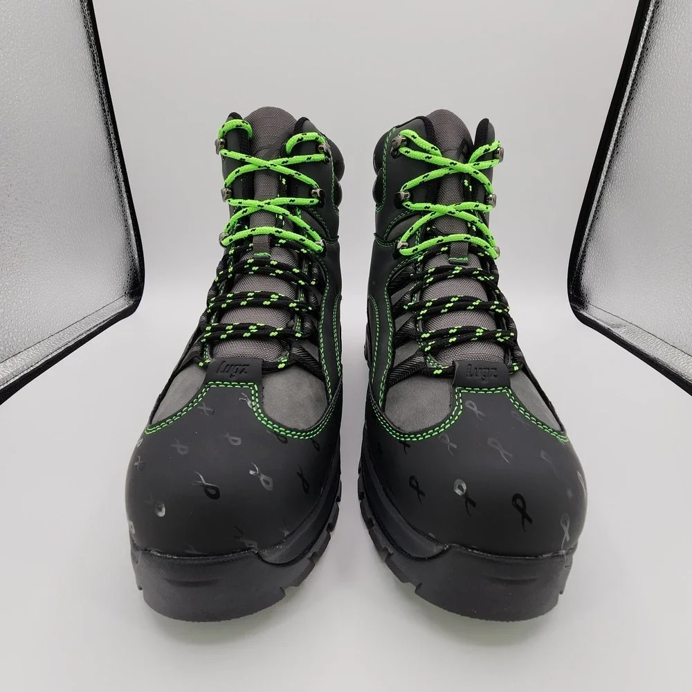 Lugz x Psychworld Ridgeline Chukka Boots Men 12 Black & Green Lace Up NEW in Box